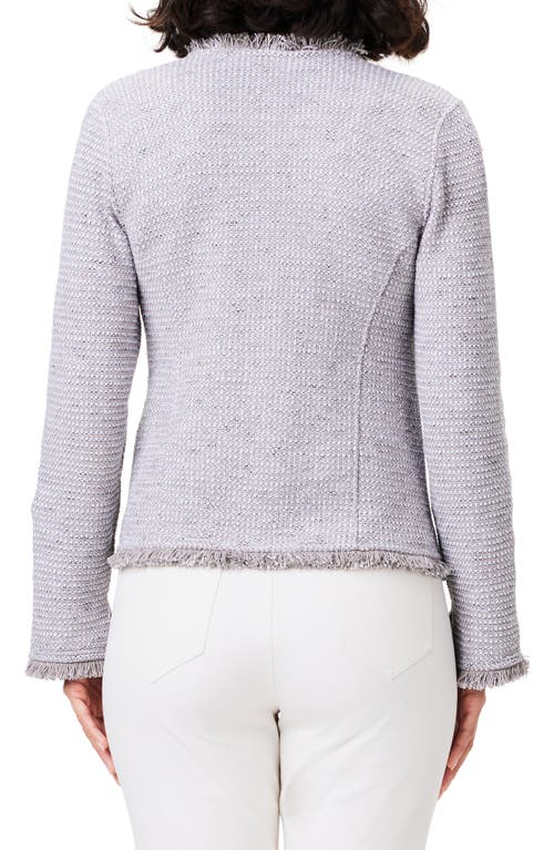 Nic + Zoe Fringe Tweed Jacket In Sand
