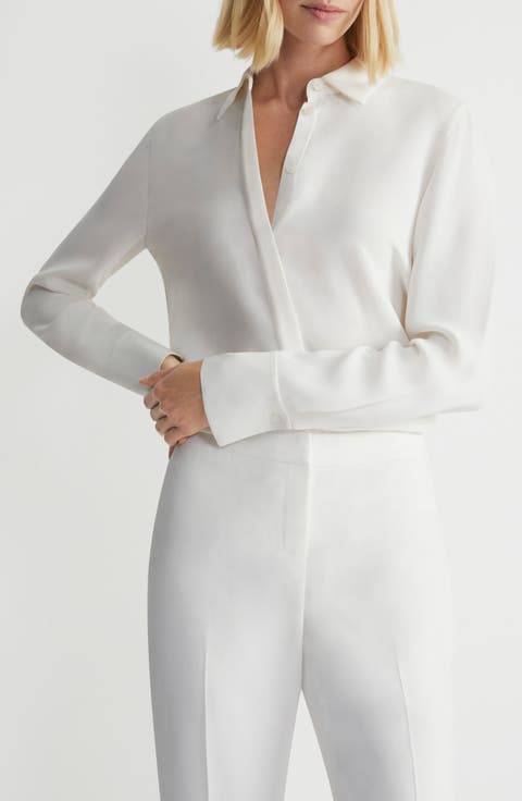 Scottie Silk Button-Up Blouse