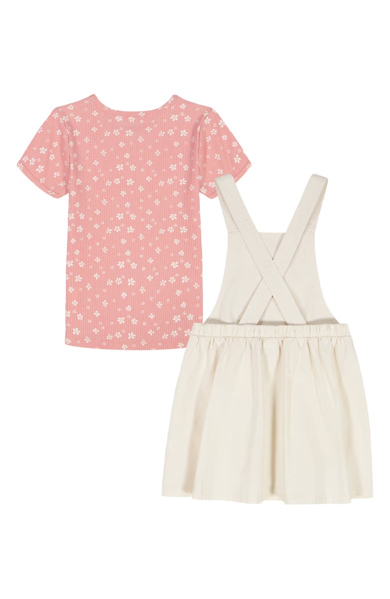 Calvin Klein Kids' Floral Rib T-Shirt & Skirtall Set, Alternate, color, Coral