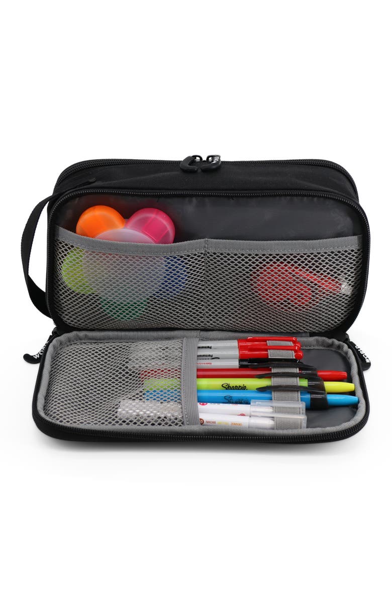 J World Doodle Pencil Case with Handle Strap, Alternate, color, Black