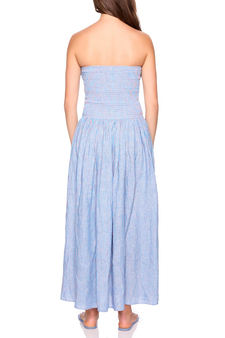 Smocked Waist Strapless Maxi Dress, Alternate, color, SAILOR