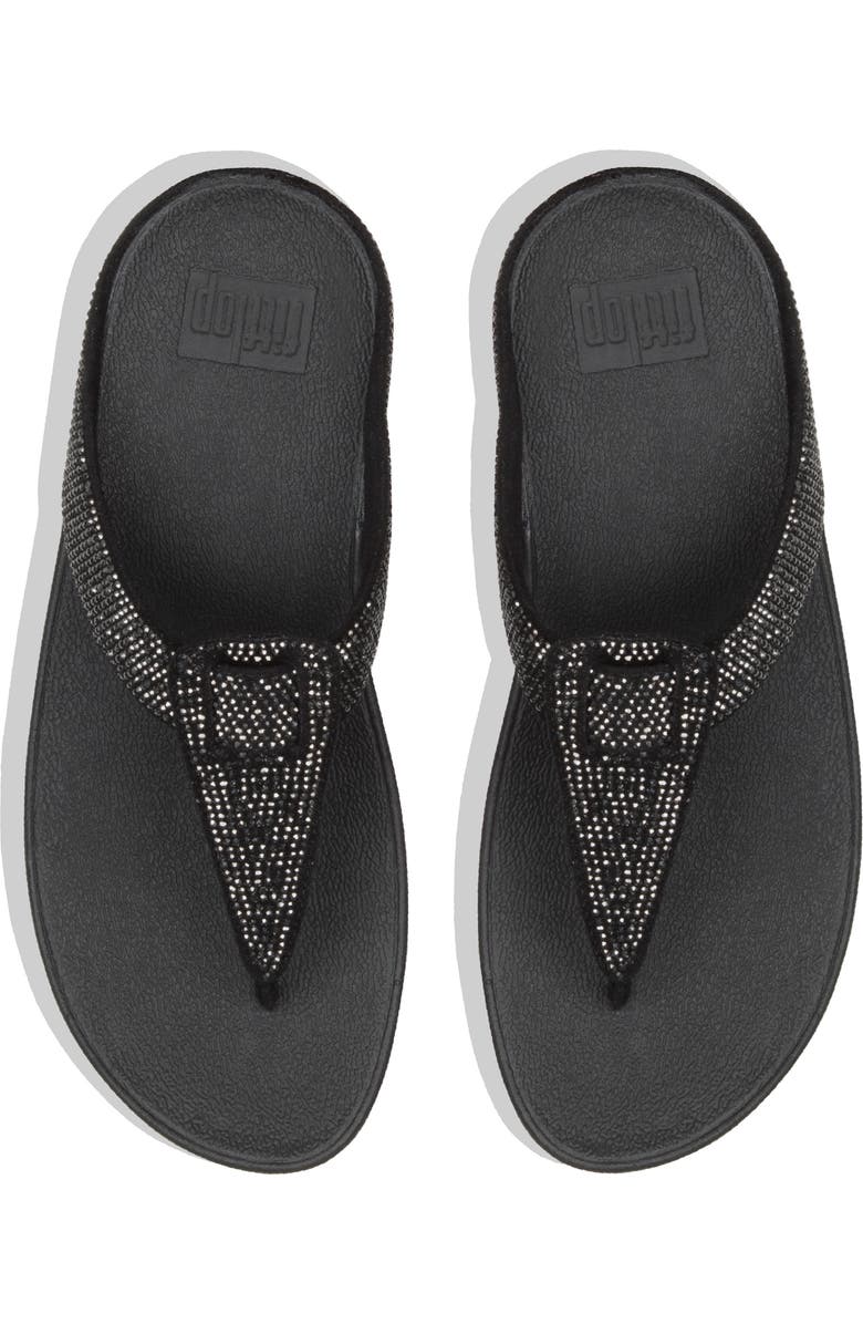 FitFlop Isabelle Toe Post Wedge Sandal, Alternate, color, Black