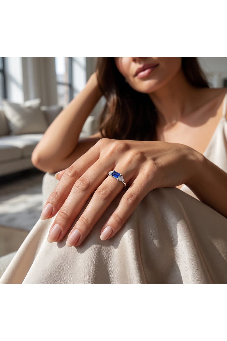 1/3Ct Thin Sapphire Diamond Stackable Wedding Ring 14k Gold Lab Grown, Alternate, color, 14k White Gold