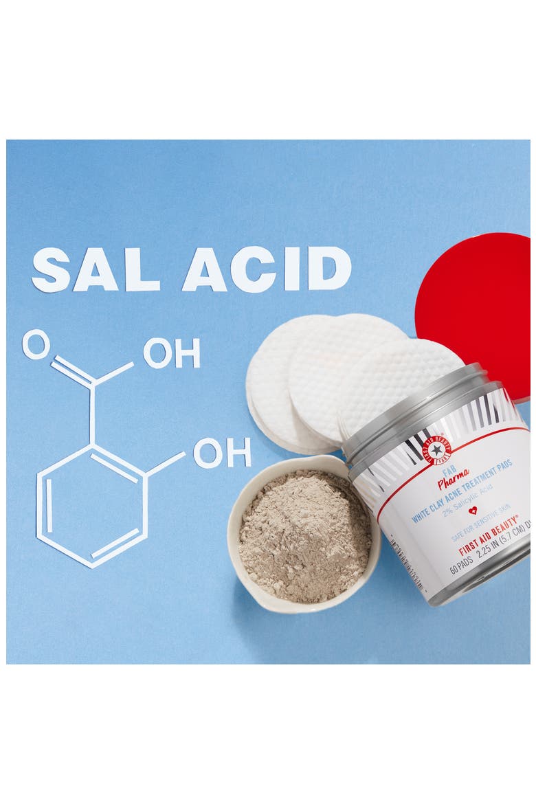 Fab Pharma White Clay Acne Treatment Pads with 2% Salicylic Acid, Alternate, color, NO COLOR