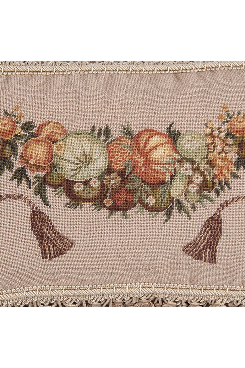 Pumpkins & Fruit Petit Point Wool Blend Decorative Accent Pillow, Alternate, color, White