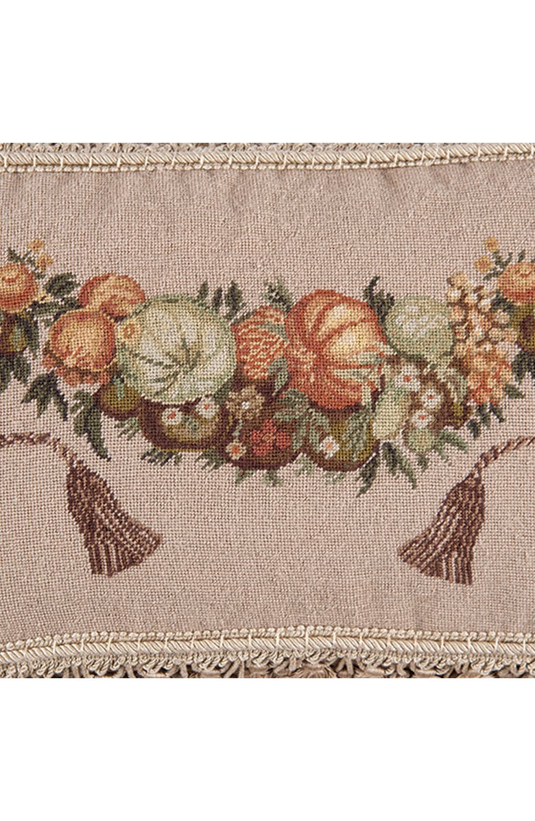 C&F Home Pumpkins & Fruit Petit Point Wool Blend Decorative Accent Pillow, Alternate, color, White