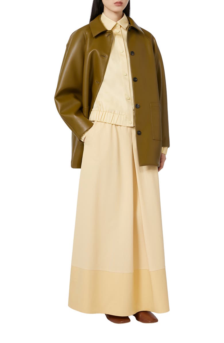 MM by Max Mara Fuoco Faux Leather Jacket, Alternate, color, Olive Green