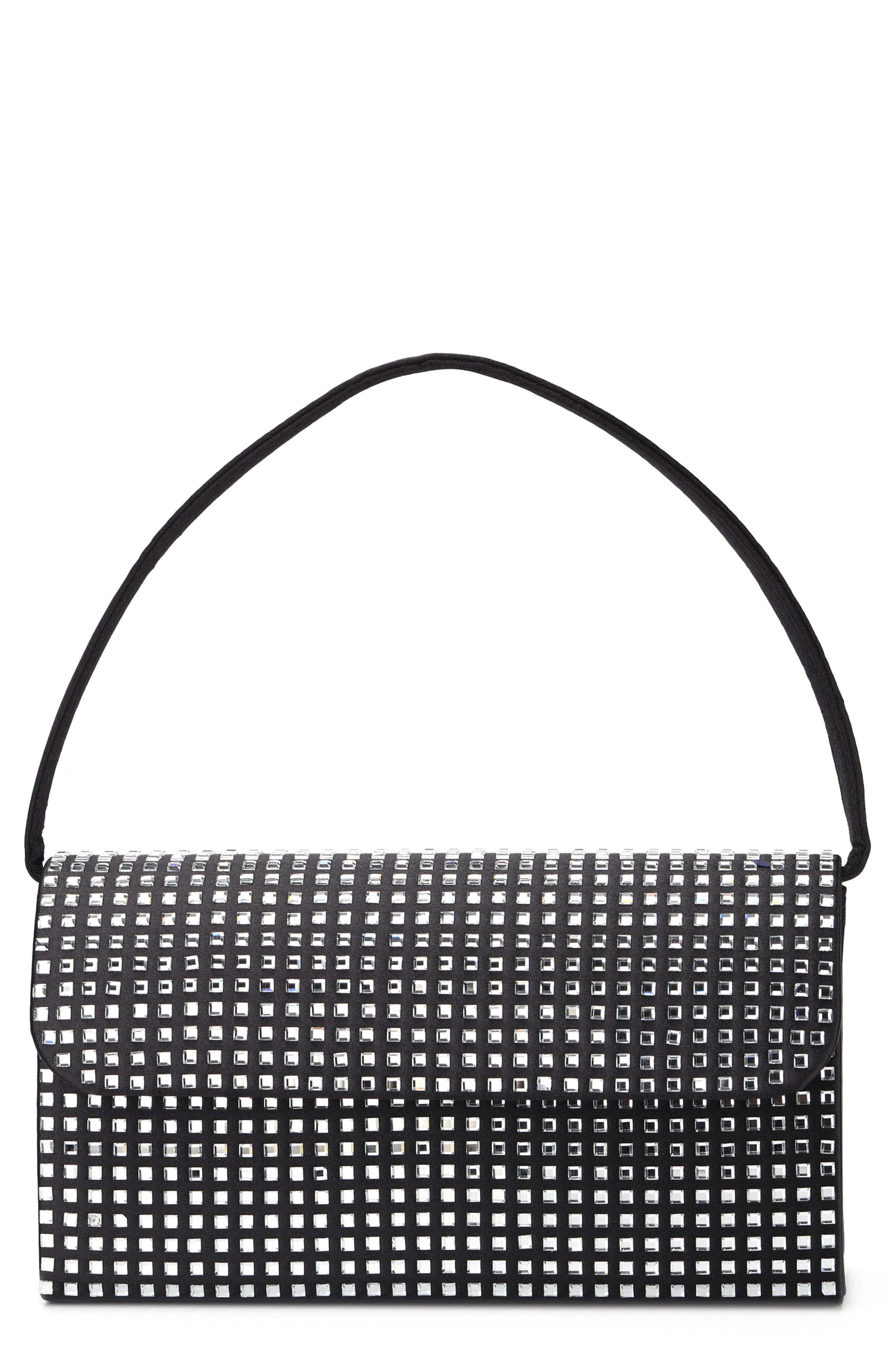 LADY COUTURE Shana Rhinestone Handbag, Main, color, Black
