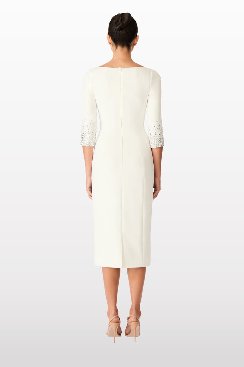 Rosebud Midi Dress, Alternate, color, Vanilla