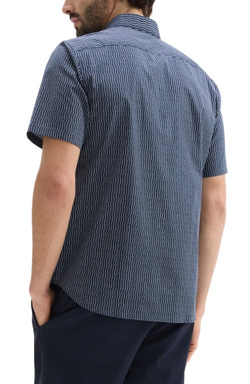 Theory Irving Regular Fit Short Sleeve Shirt In Blatic/fog