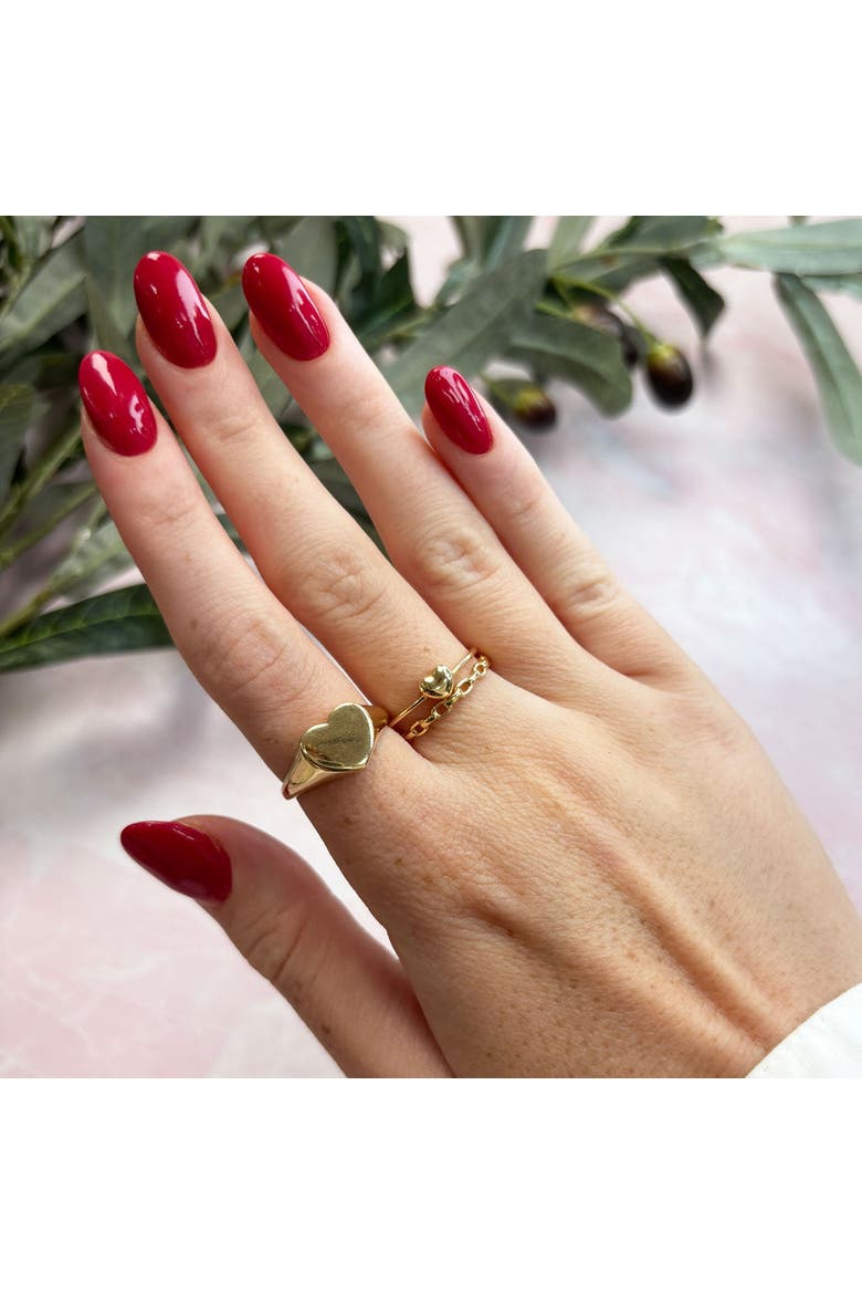 Gold Heart Signet Ring, Alternate, color, Yellow Gold