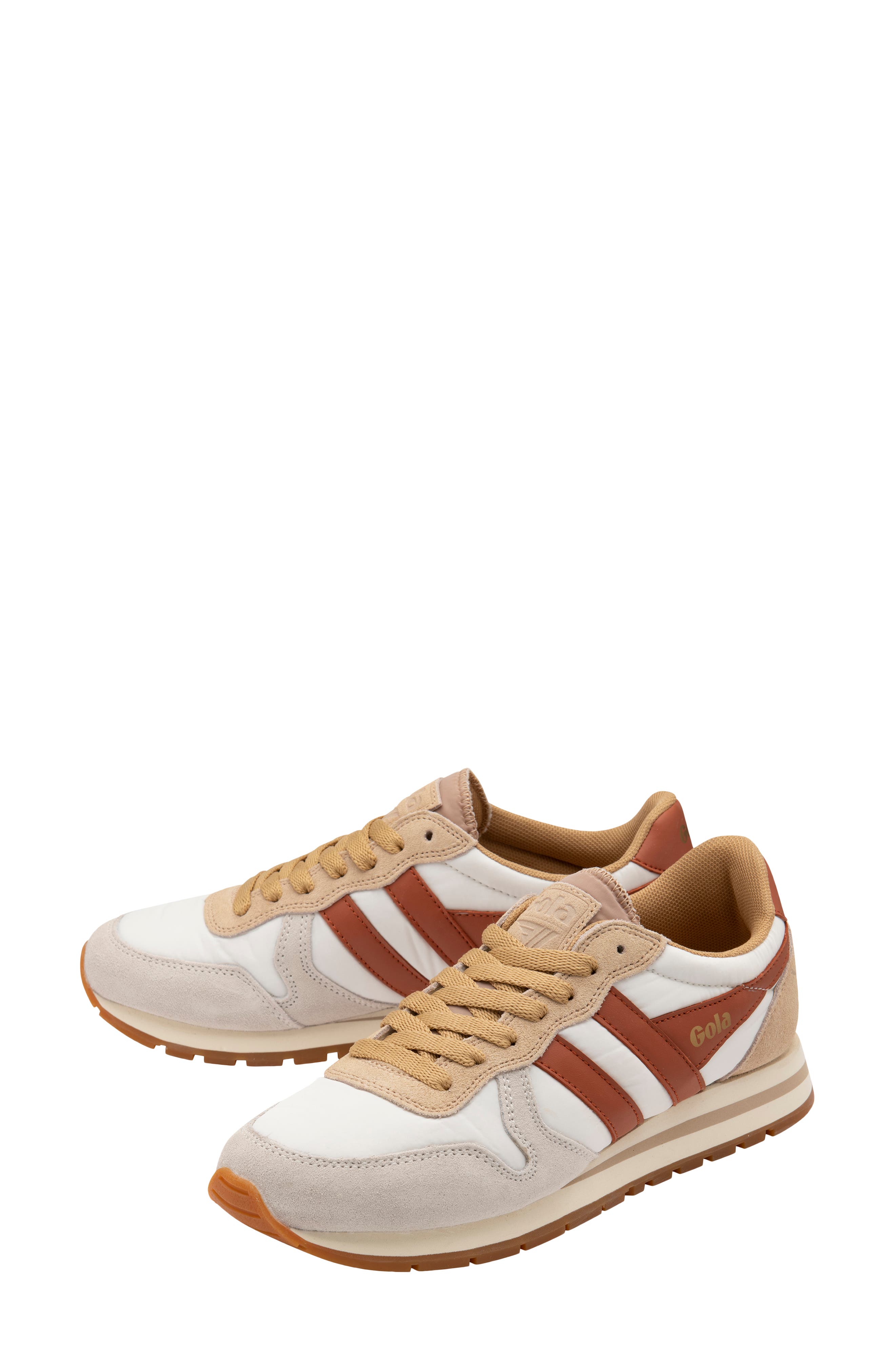 Gola Daytona Chute Sneaker, Alternate, color, Off White/ Oat/ Orange Spice