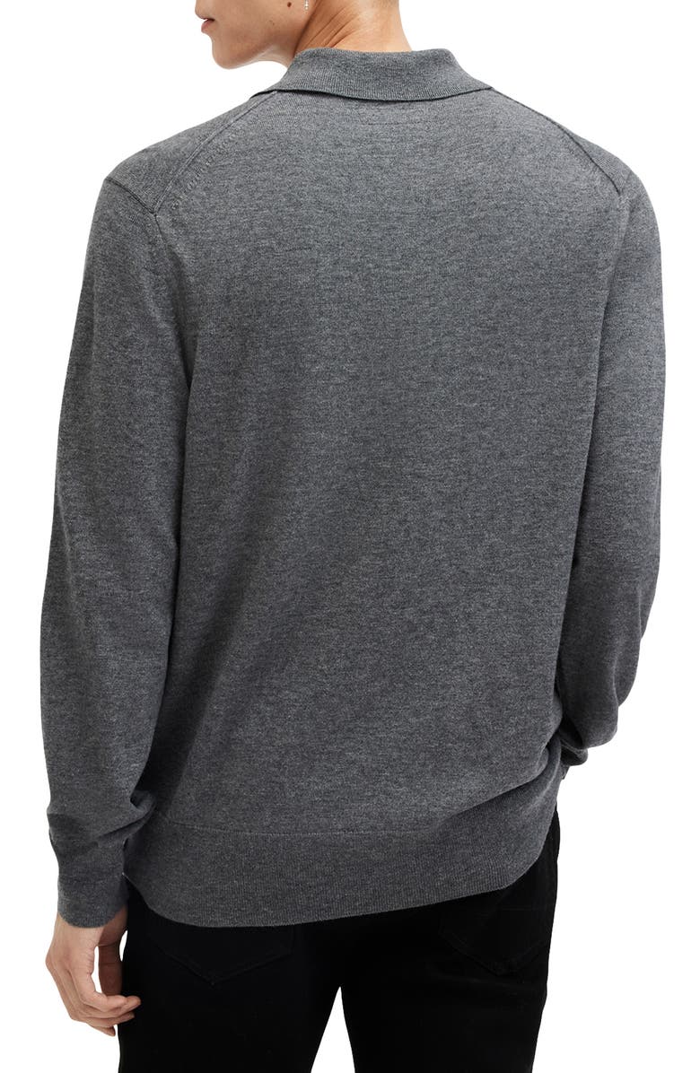 AllSaints Kilburn Long Sleeve Wool Blend Polo, Alternate, color, 