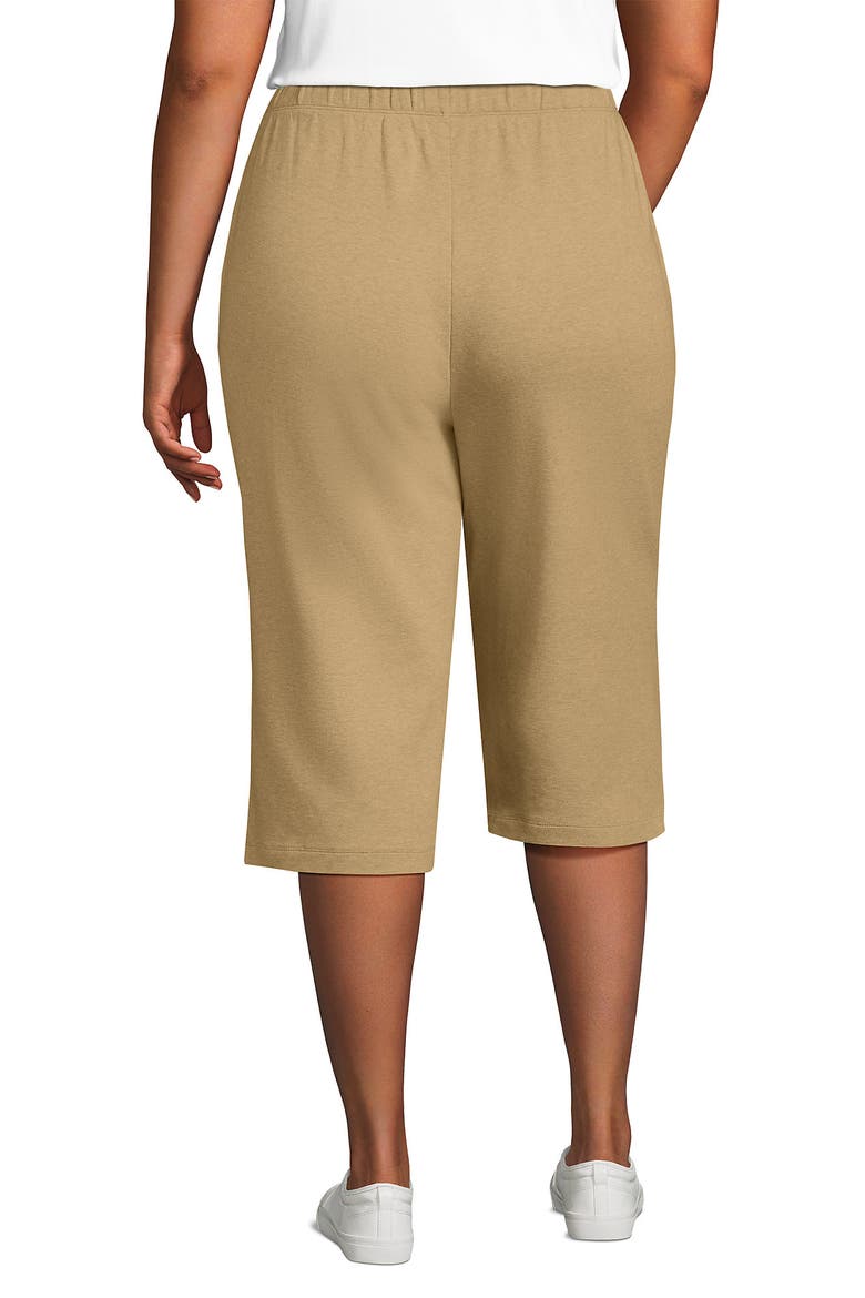 Sport Knit High Rise Elastic Waist Capri Pants, Alternate, color, French Pecan Heather
