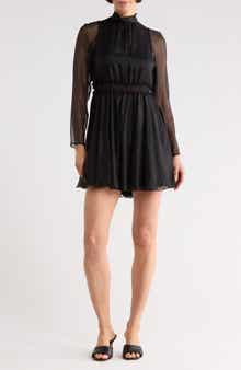 Longchamp Sheer Sleeve Silk Blend Dress