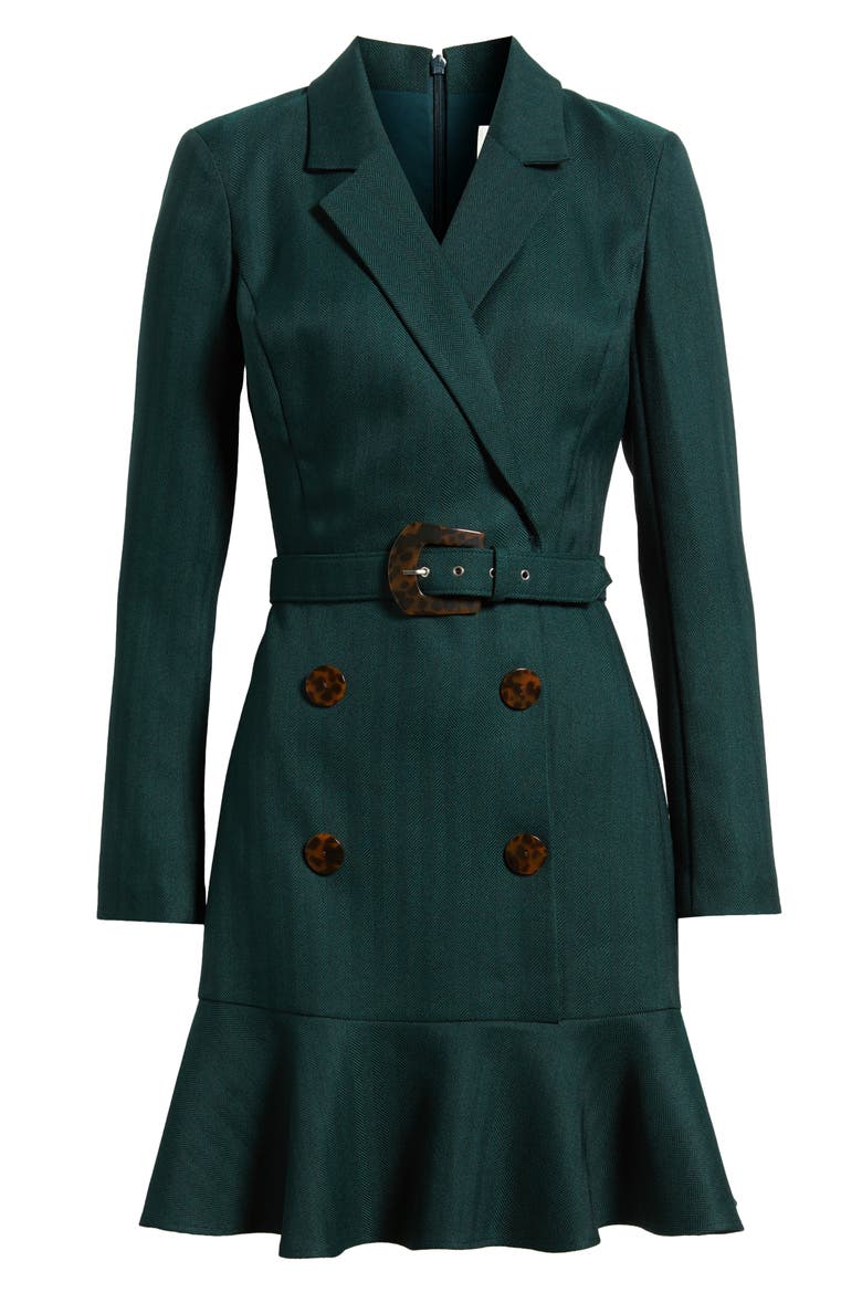 Long Sleeve Blazer Dress, Alternate, color, HUNTER