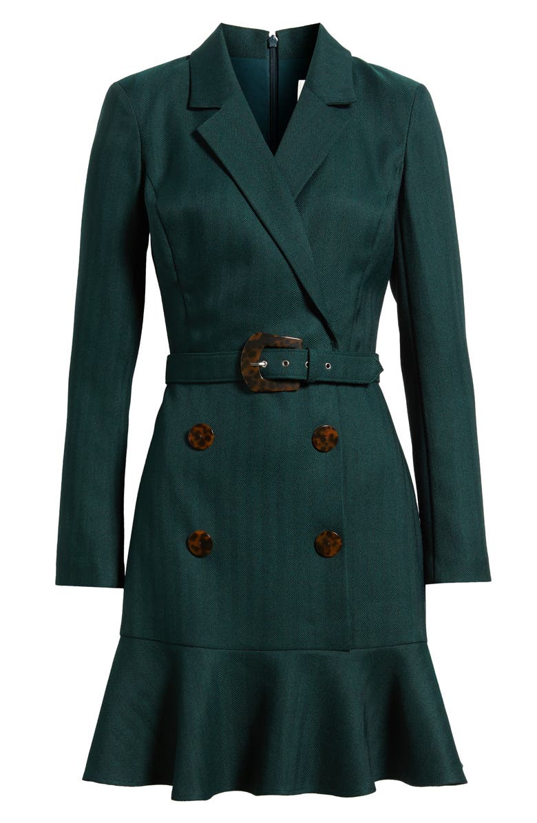 Eliza J Long Sleeve Blazer Dress, Alternate, color, Hunter