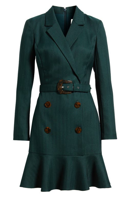 Eliza J Long Sleeve Blazer Dress In Green