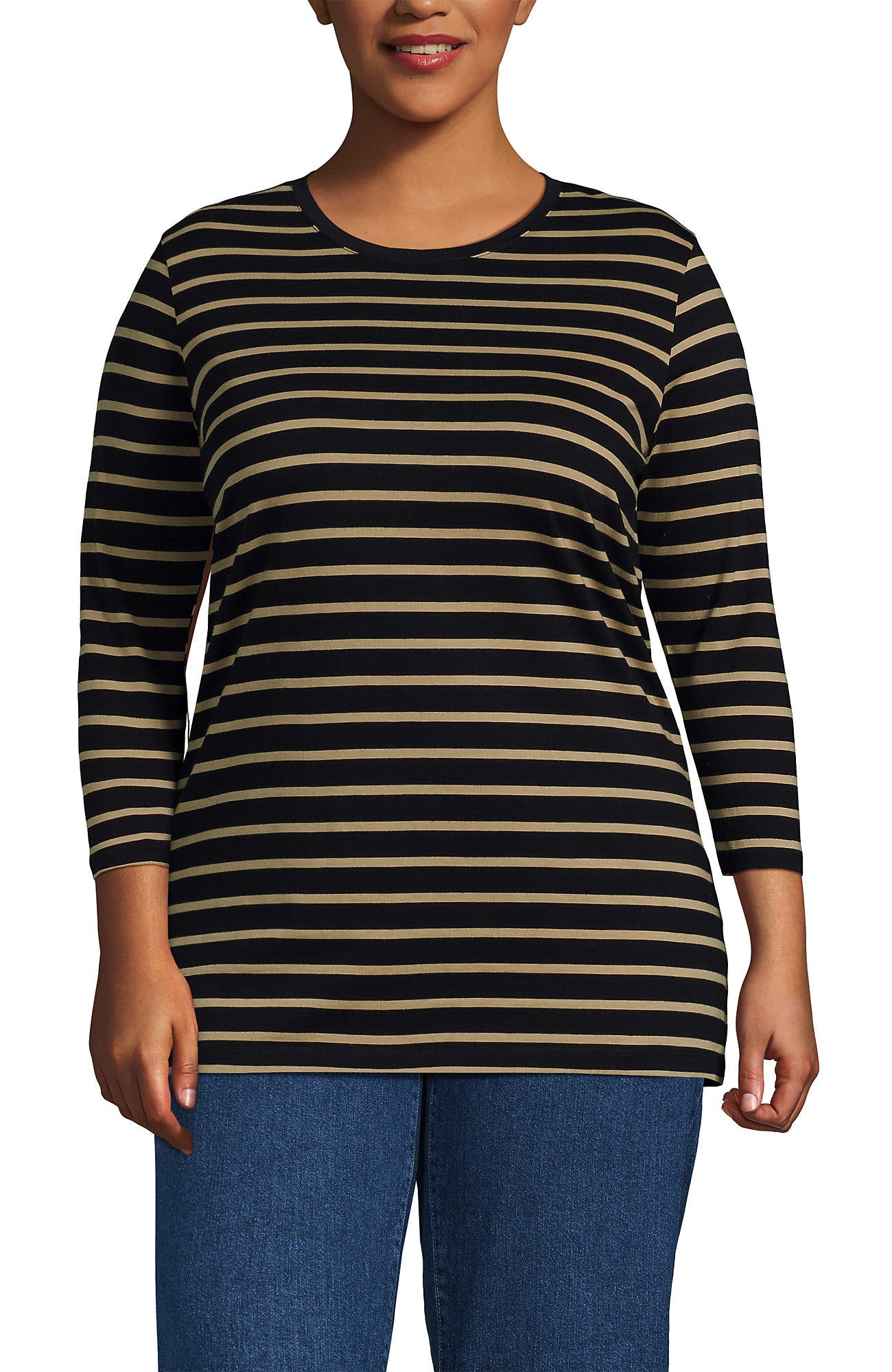 Black/Almond Tan Breton Stripe