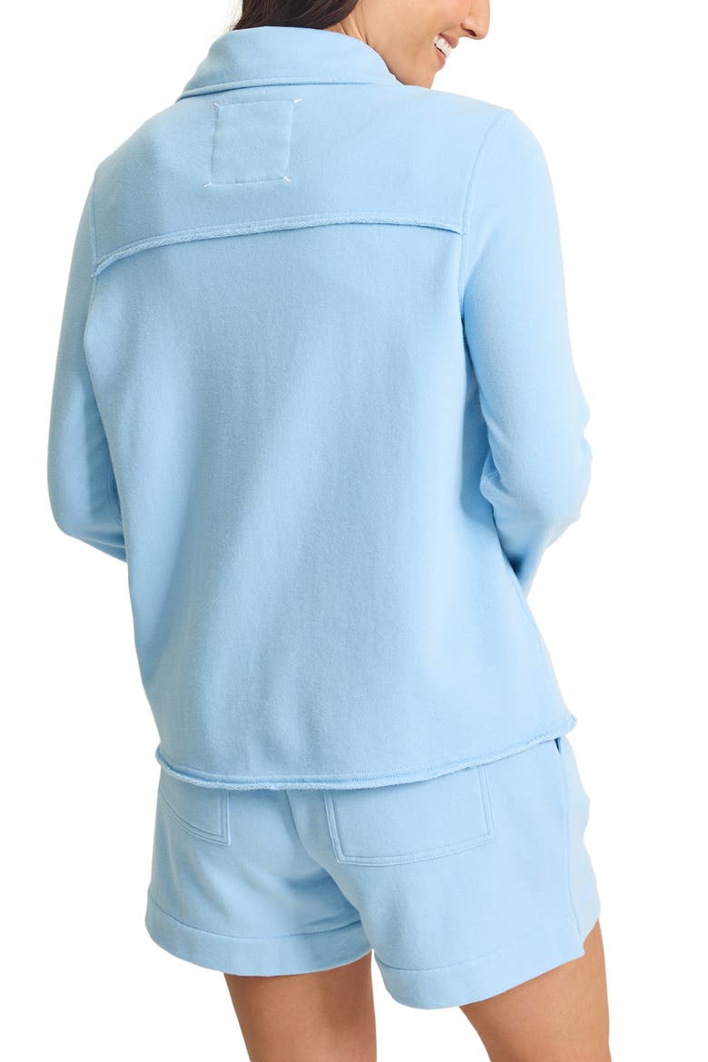 Marina del Mar Cotton Johnny Collar Sweatshirt, Alternate, color, CHAMBRAY BLUE