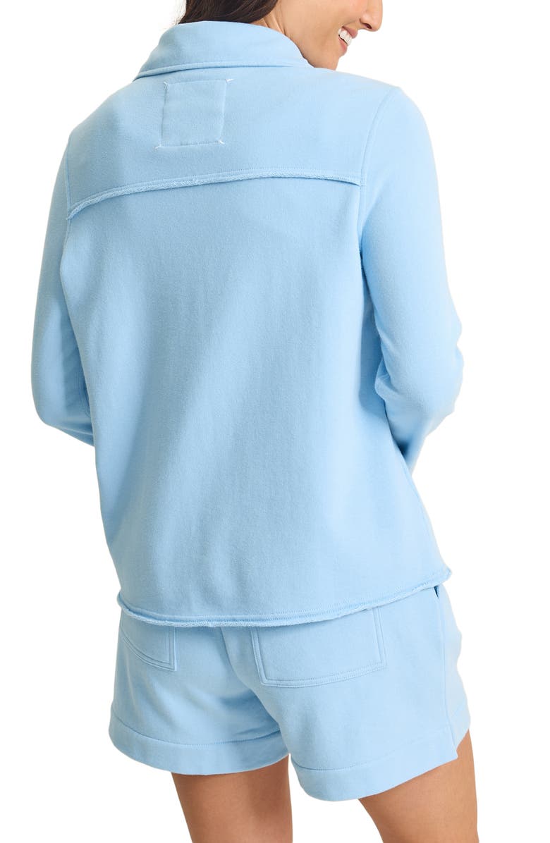 Tommy Bahama Marina del Mar Cotton Johnny Collar Sweatshirt, Alternate, color, Chambray Blue