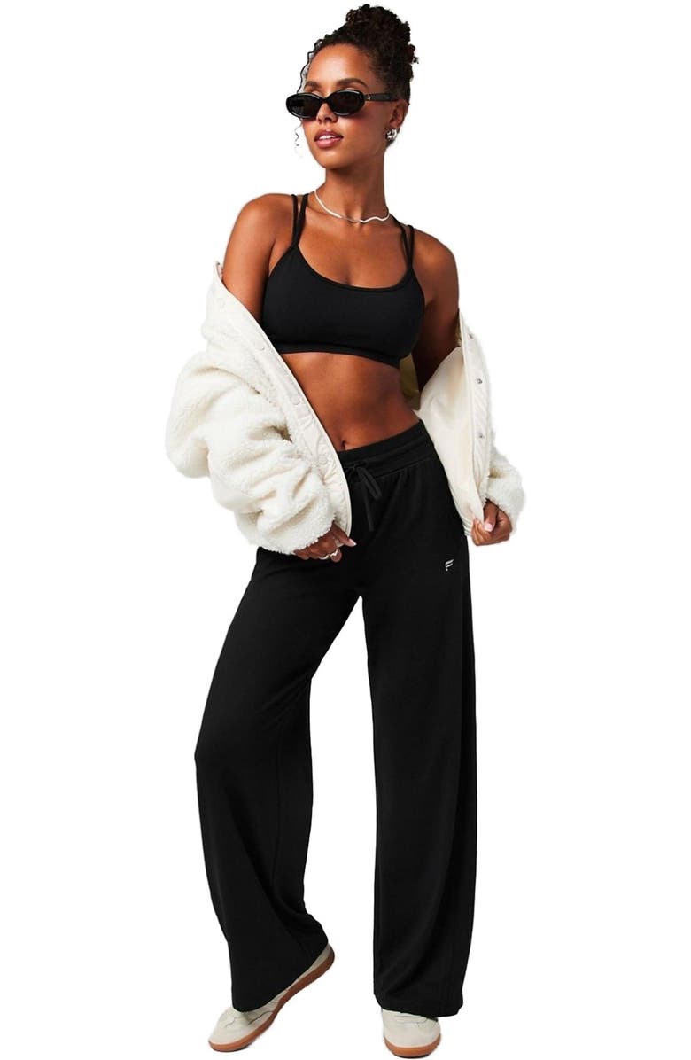 Fabletics Women's Cloud Jersey Wide Leg Pant, Alternate, color, Black