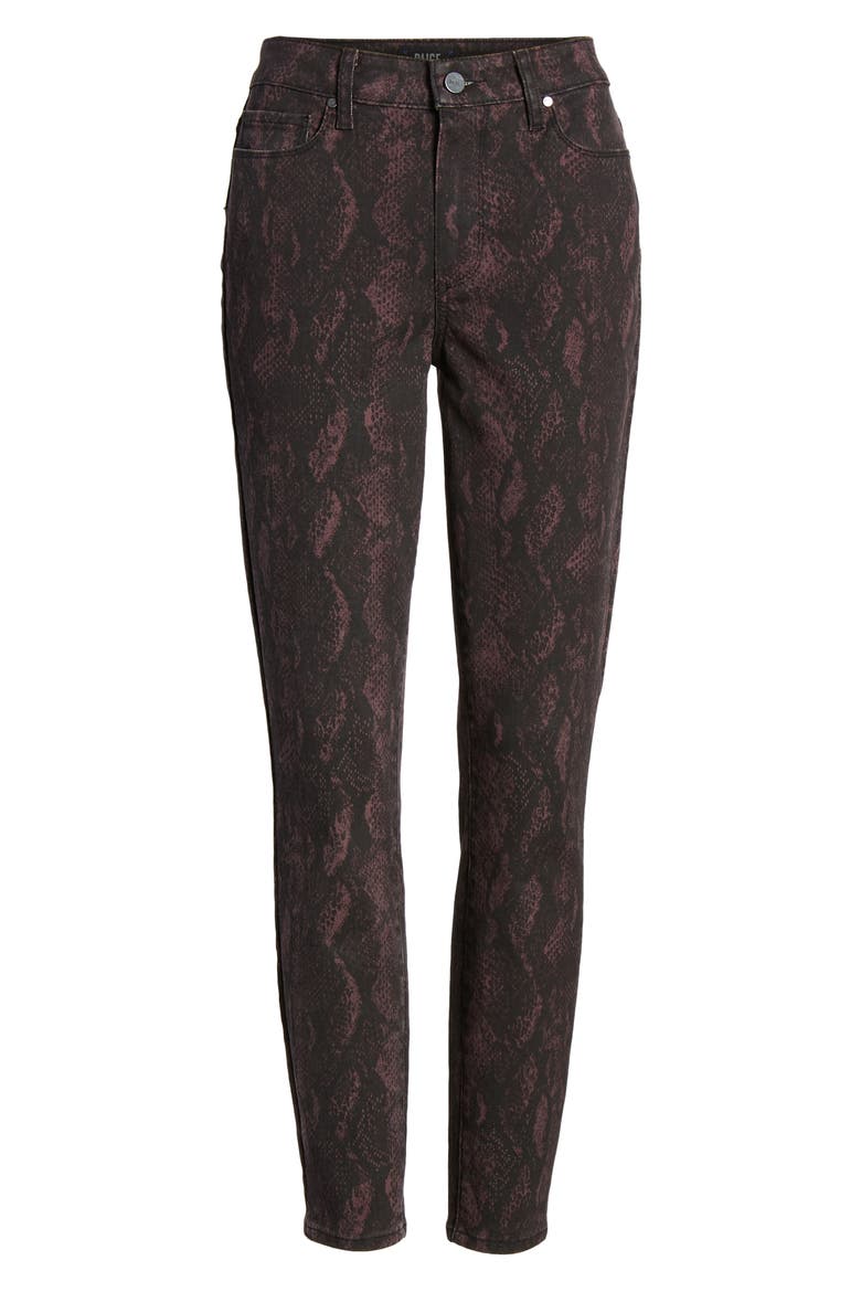Hoxton High Waist Ankle Skinny Jeans, Alternate, color, BLACK FIG PYTHON