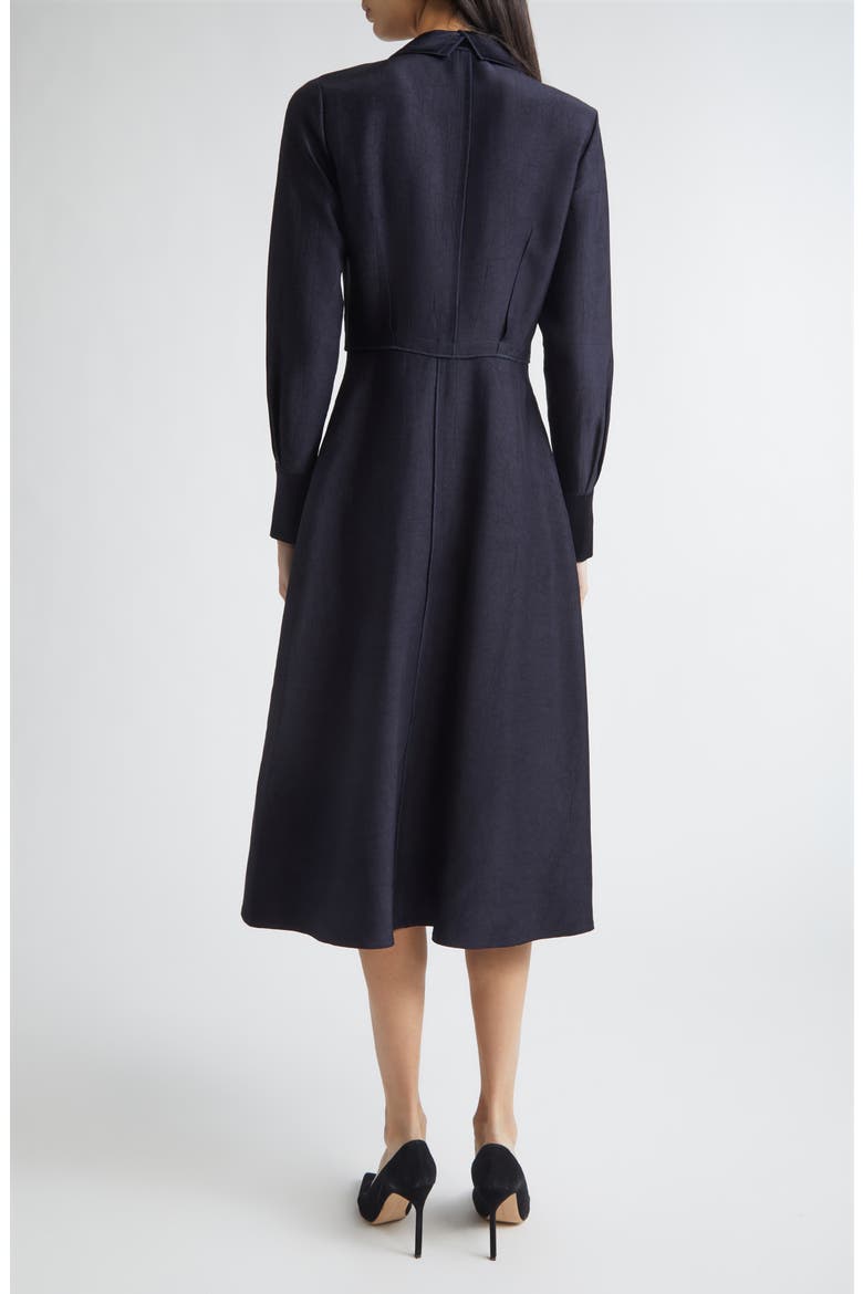 Long Sleeve Washed Twill Midi Shirtdress, Alternate, color, ULTRA NAVY