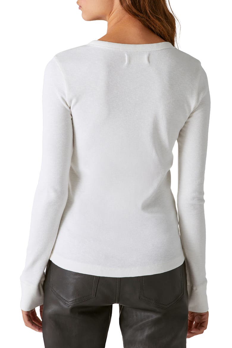Embroidered Fair Isle Henley Top, Alternate, color, WHISPER WHITE