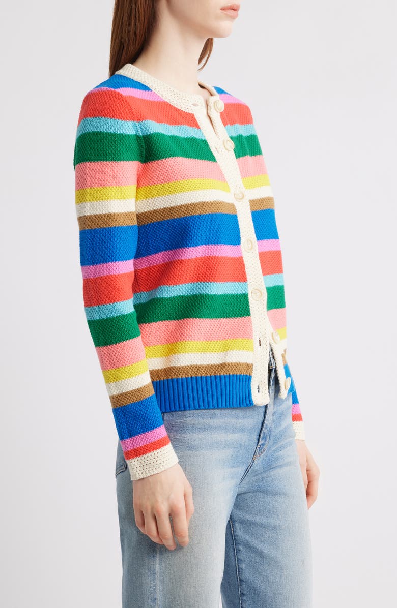 Boden Callie Stripe Cotton Cardigan, Alternate, color, 