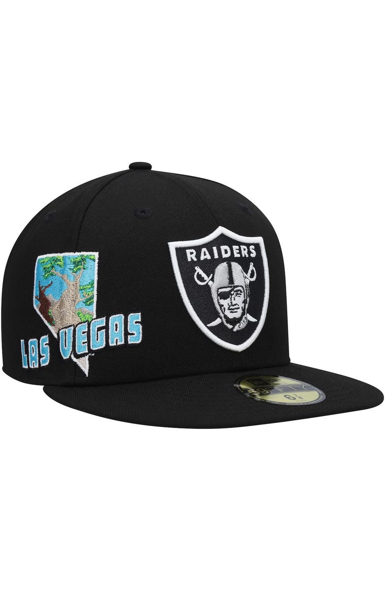 New Era Men's New Era Black Las Vegas Raiders Stateview 59FIFTY Fitted Hat, Main, color, Black
