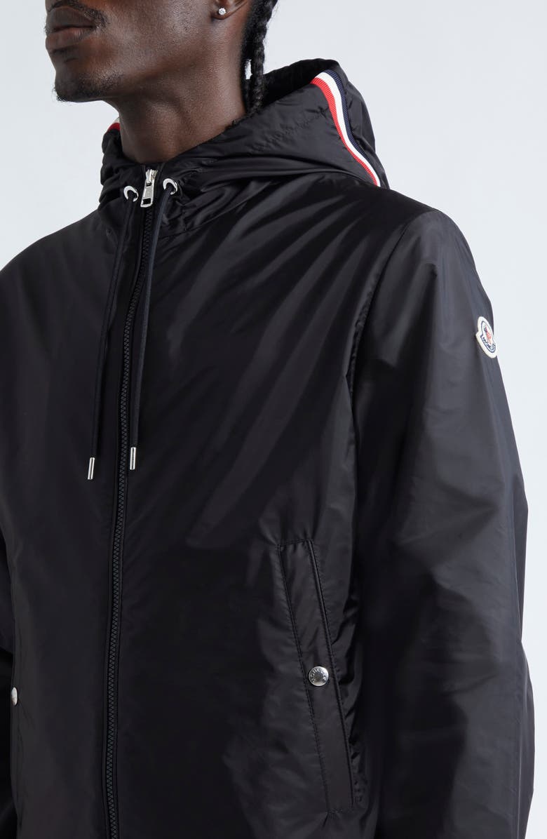 Moncler Grimpeurs Hooded Water Repellent Nylon Jacket, Alternate, color, Black