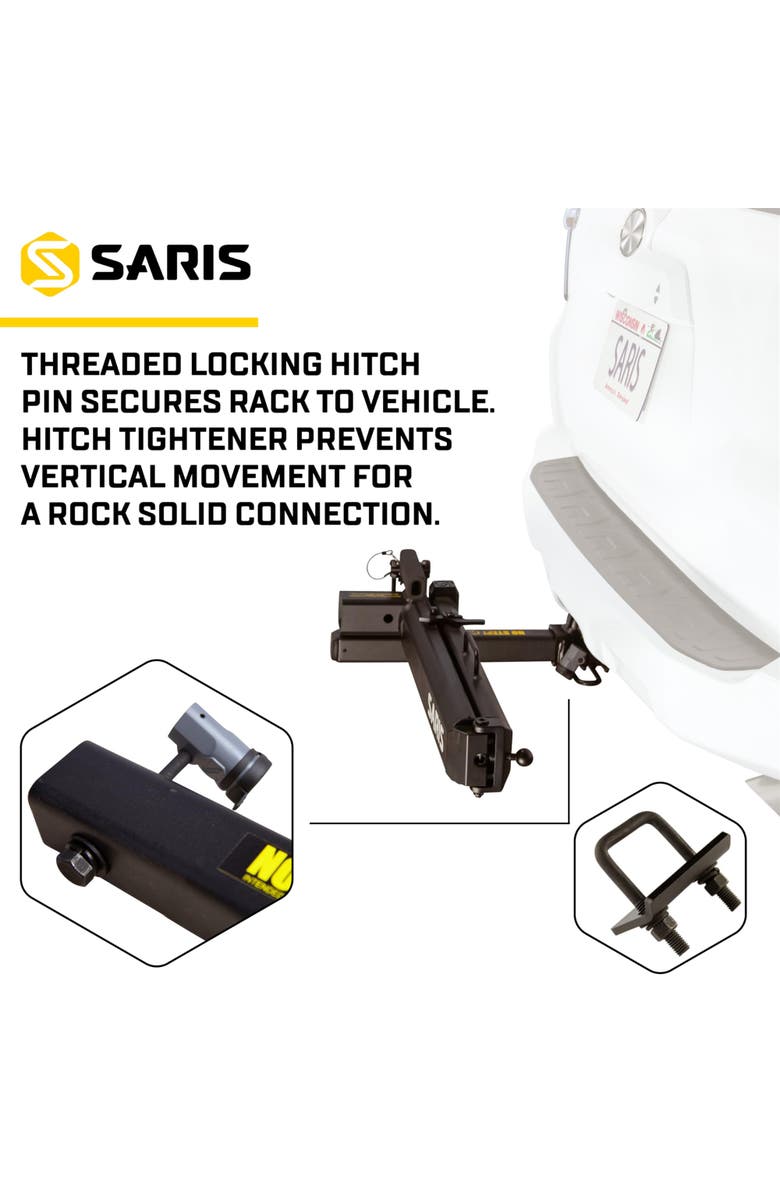 Saris Swing Away Hitch Adapter with Foldable Design and Easy Trunk Access, Alternate, color, Black