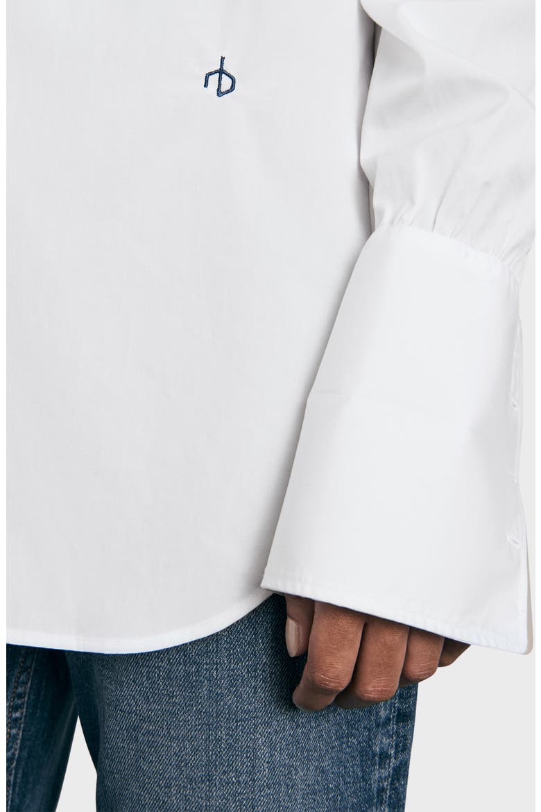 Diana Cotton Poplin Button-Up Shirt, Alternate, color, WHITE