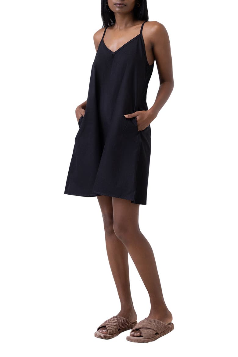 Short Tent Dress with Back Tie, Alternate, color, Solid