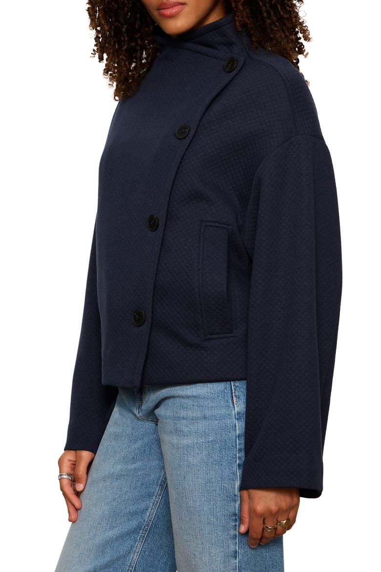 Avery Asymmetric Quilted Jacket, Alternate, color, NAVY BLAZER BLUE