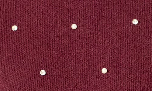 English Factory Embellished Short Sleeve Sweater In Burgundy