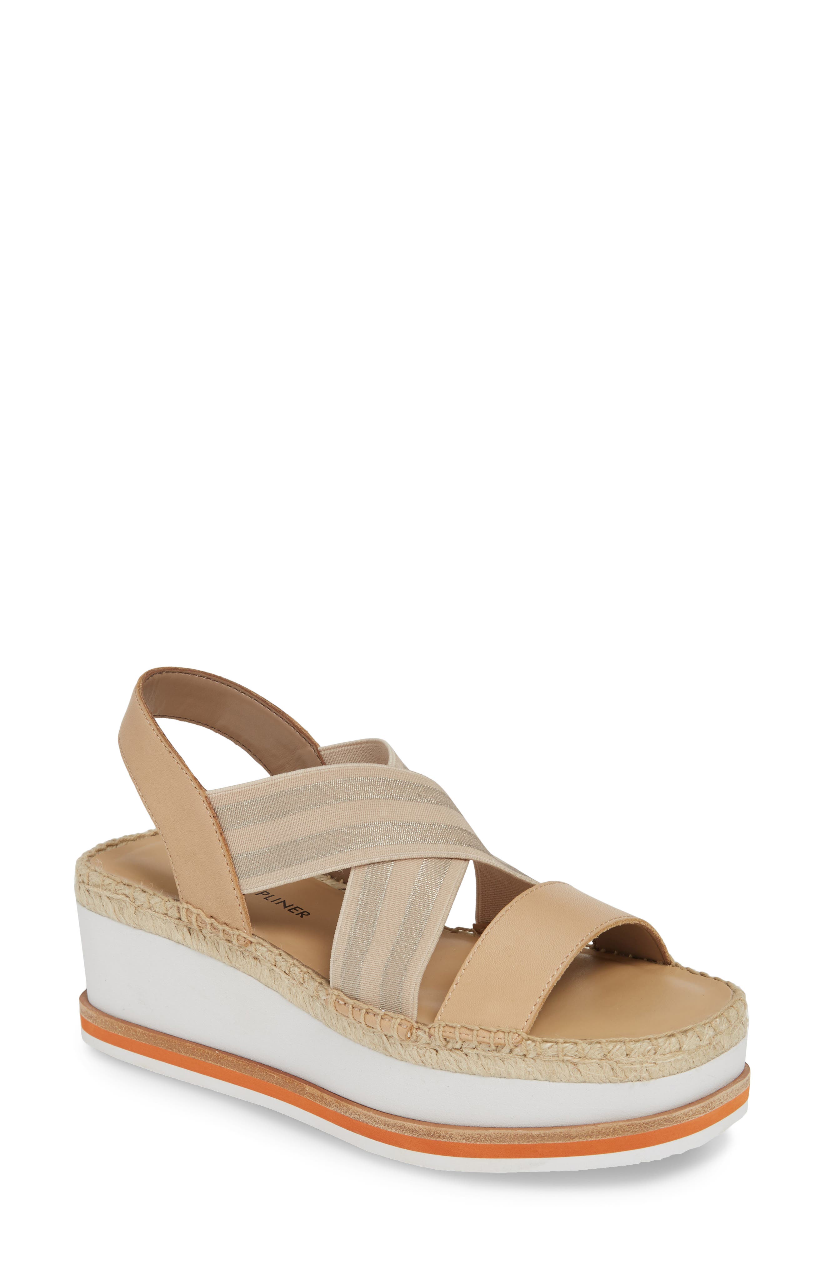 Audrey Wedge Sandal, Main, color, NUDE FABRIC