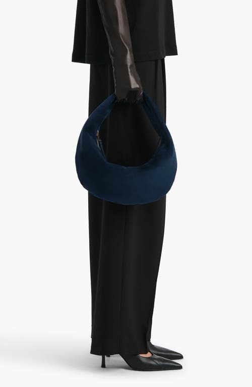 Khaite Olivia Medium Suede Shoulder Bag In Blue