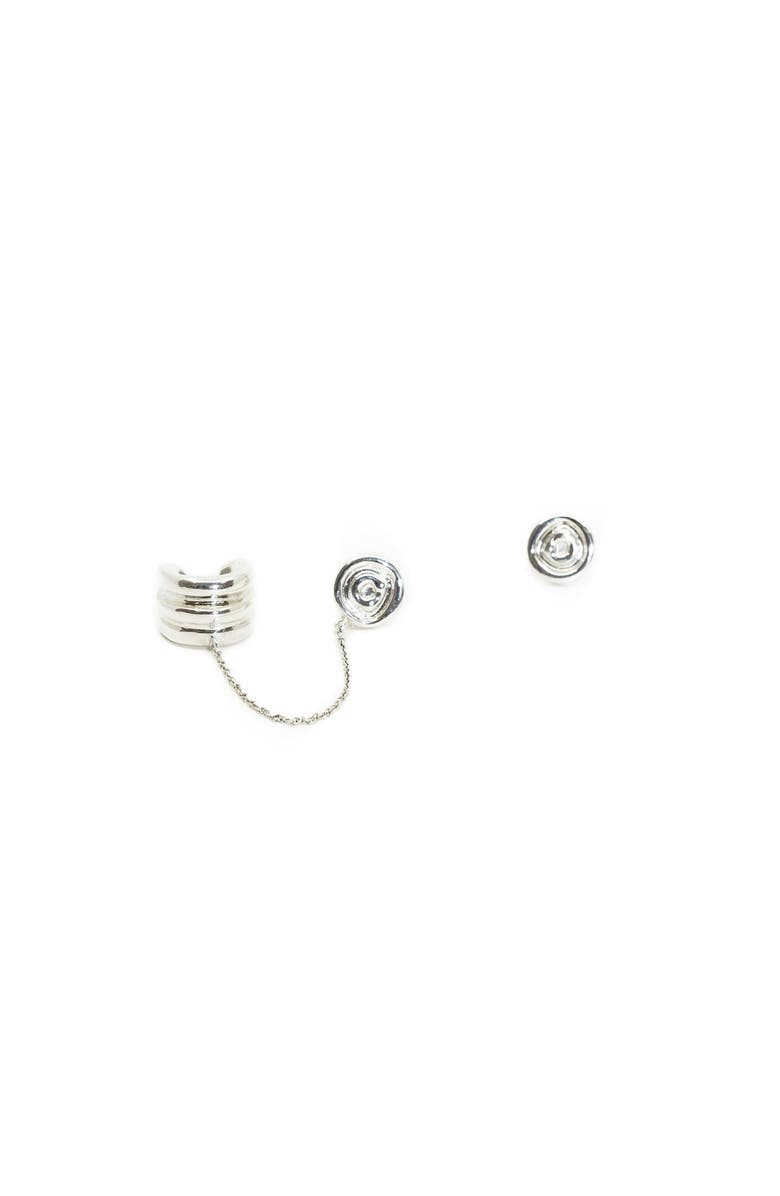 FRY POWERS SUN POWERS Ear Chain Stud Earrings, Main, color, Silver