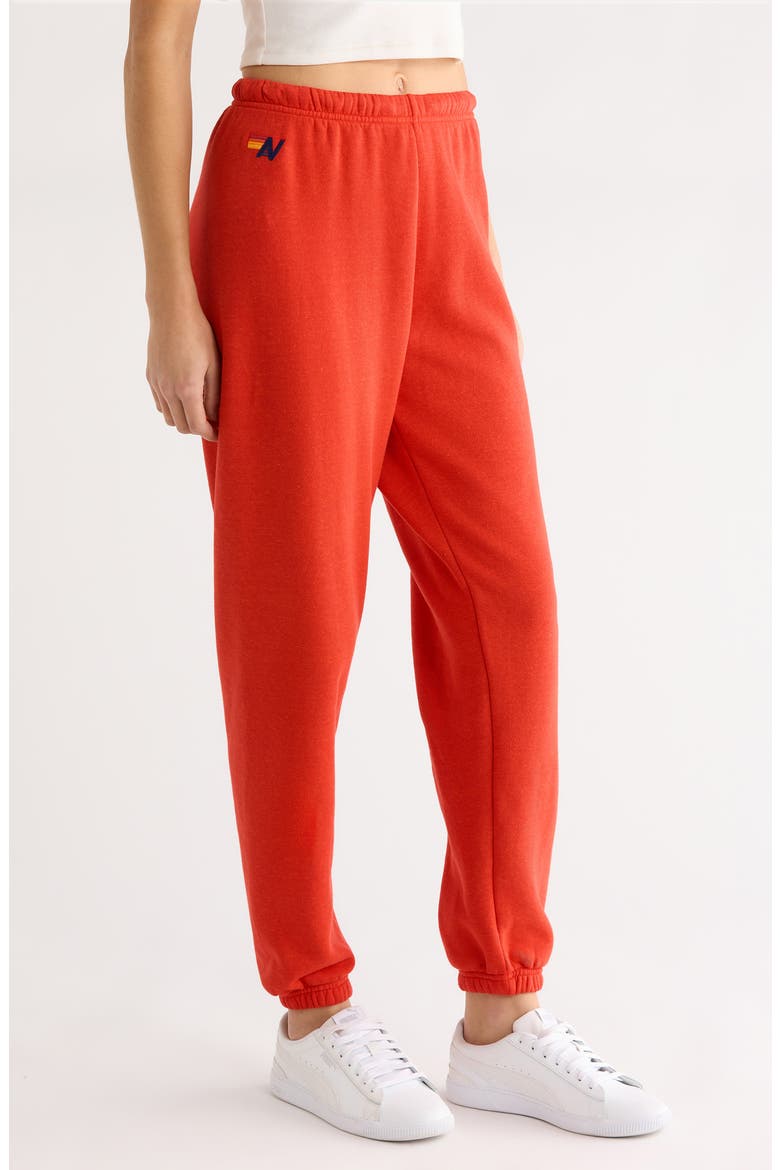 Stripe Sweatpants, Alternate, color, RED