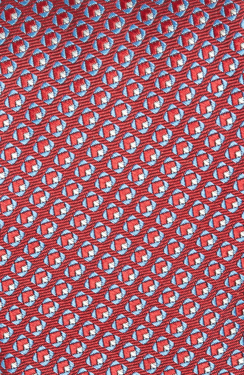 Canali Micro Fancy Silk Tie, Alternate, color, Red