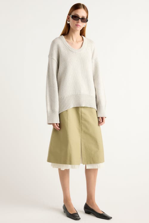 Modern Citizen Archie Deep U-neck Sweater In White