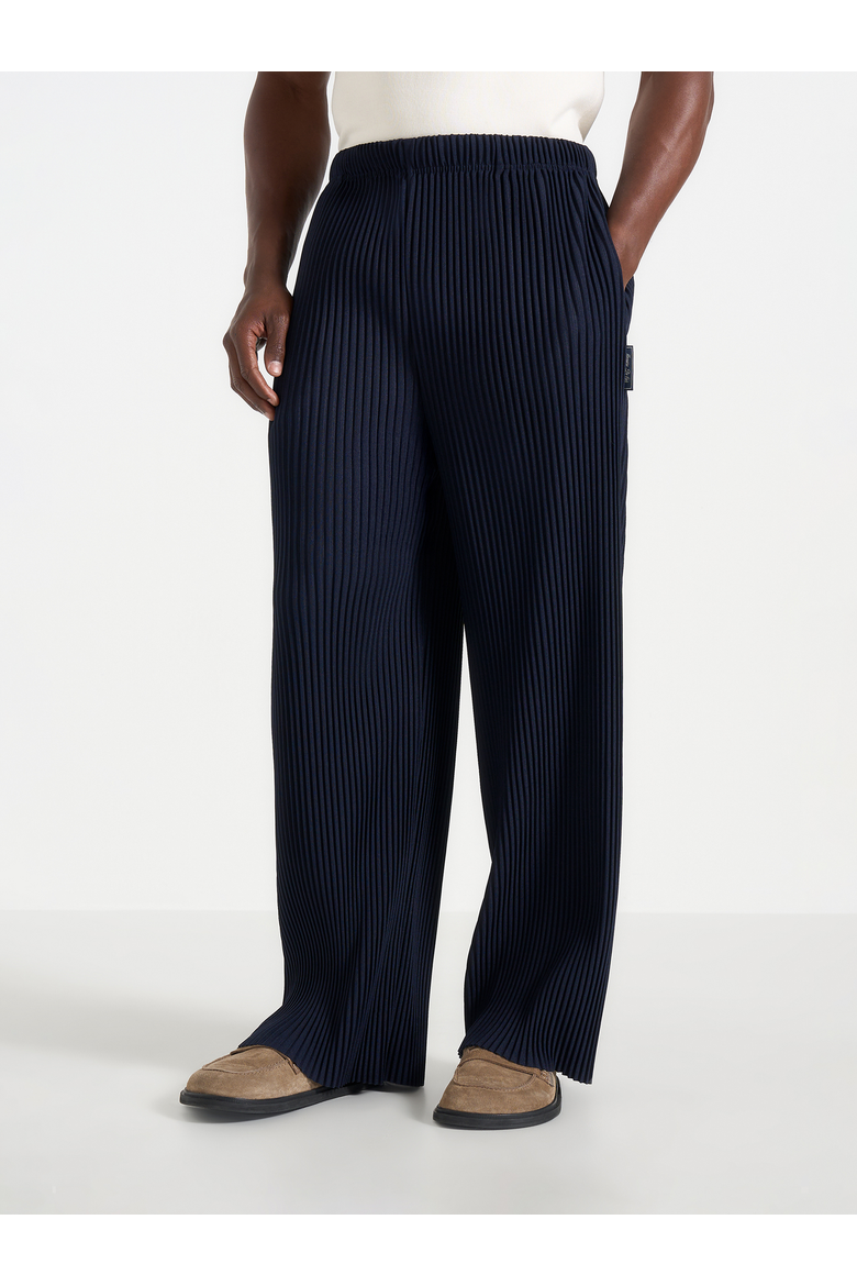 Jonas Pleated Wide Leg Pants, Main, color, Navy
