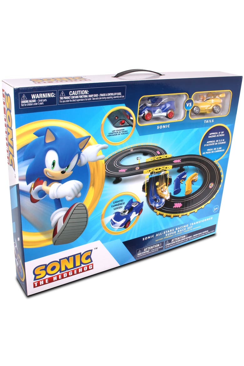 Sonic & Tails Remote Control Slot Car Race Set, Ages 5+, Alternate, color, Multicolored