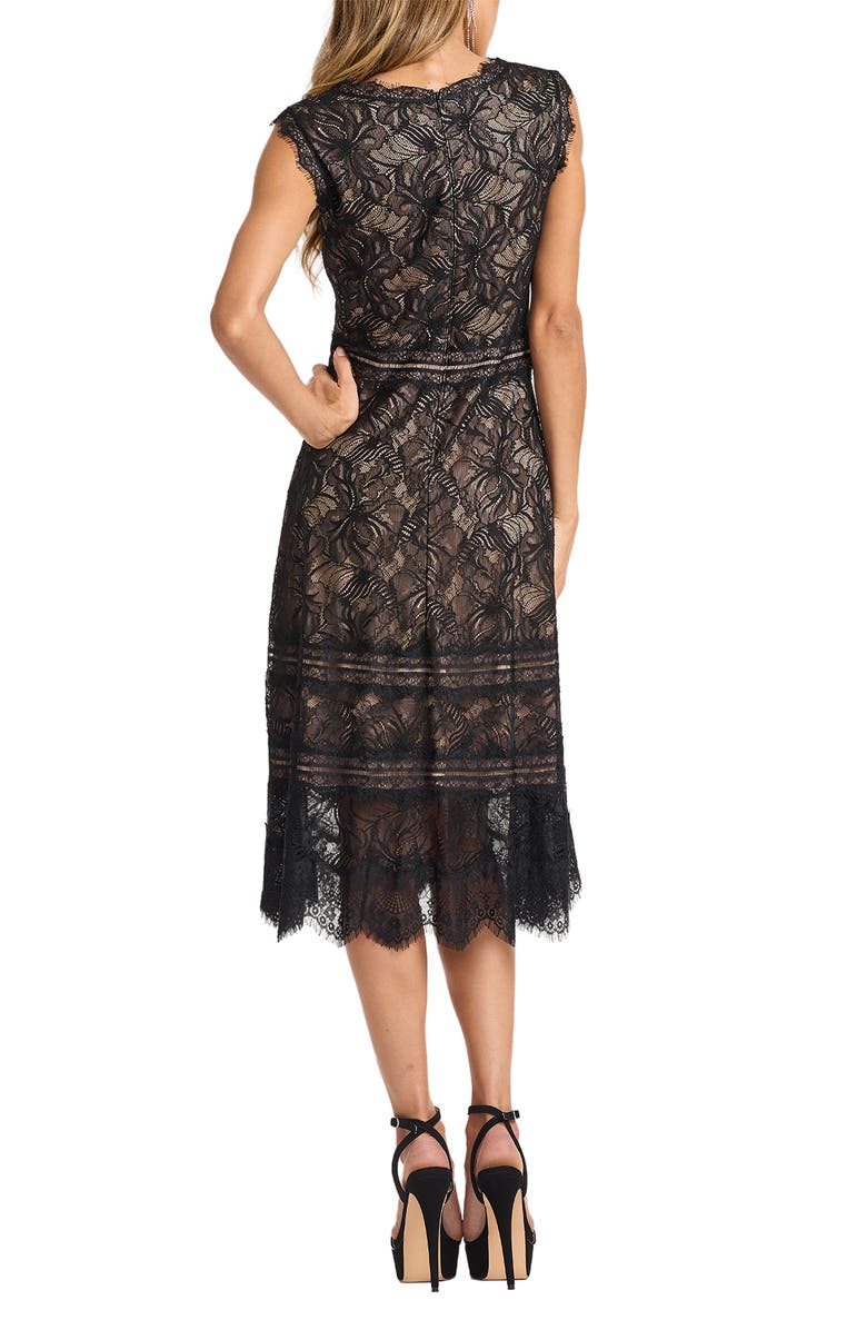 Tadashi Shoji Lace V-Neck A-Line Dress, Alternate, color, 