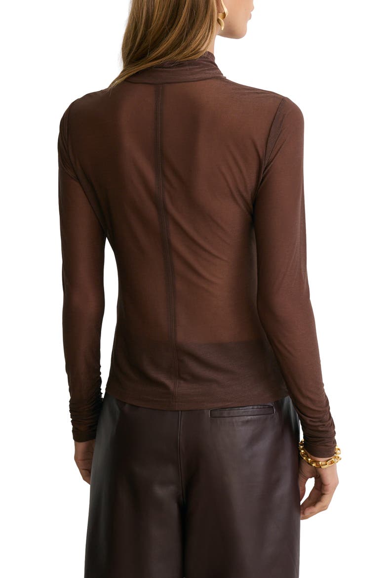 Robyn Ruched Long Sleeve Top, Alternate, color, MOCHA BROWN