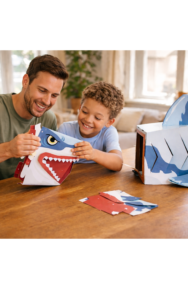 3D Paper Mask 3D Shark Mask Craft for Kids (2 Pack), Easy Diy Activity for Creative Play & Family Craft Time, Alternate, color, Blue