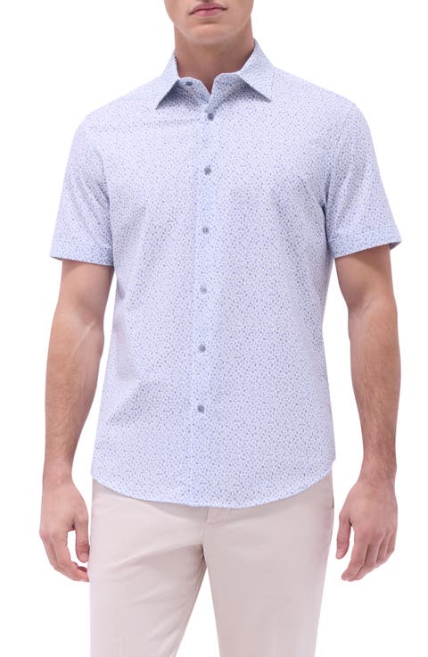 Miles OoohCotton® Abstract Print Short Sleeve Button-Up Shirt