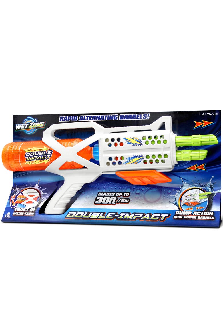 Water Blaster, Double Impact, Pump Action Dual Barrels, Main, color, Multicolored